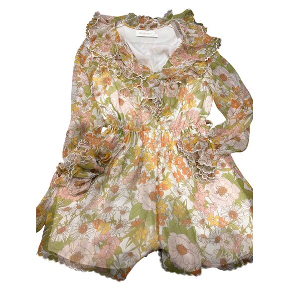 Zimmermann 'The Love Struck' Above The Knee Scalloped Romper Mini Dress - Picture 12 of 12